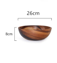 Kitchen Natural Wooden Bowl Household Fruit Bowl Salad