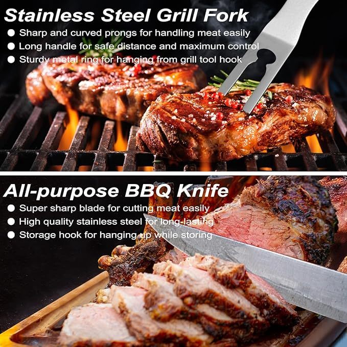 POLIGO 29 PCS BBQ Grill Accessories Stainless Steel BBQ