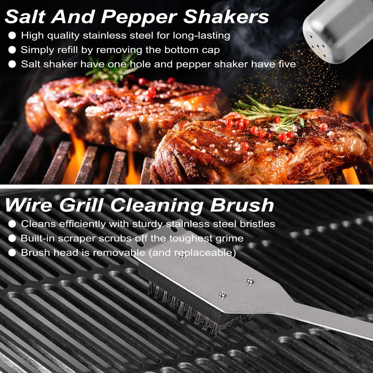 POLIGO 29 PCS BBQ Grill Accessories Stainless Steel BBQ