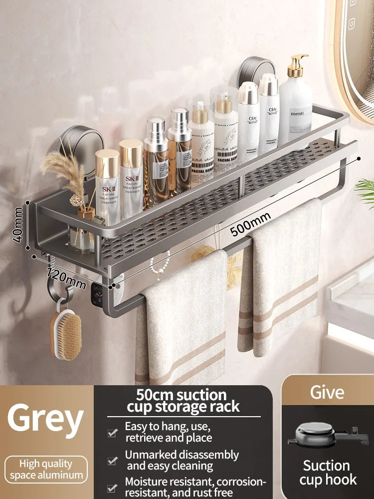 No Drill Suction Cup Suction Bathroom Rack