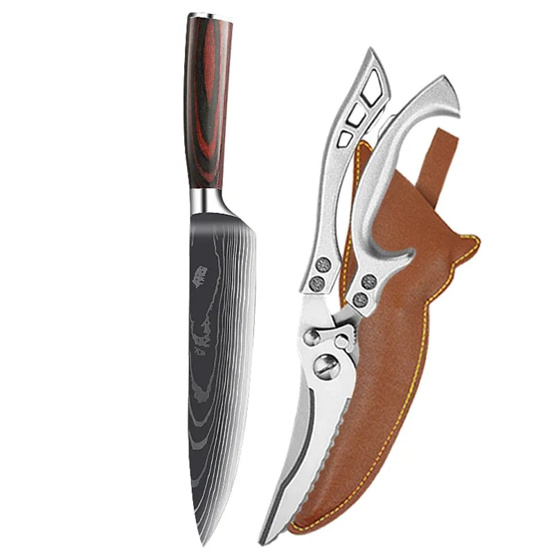 WXCOO Kitchen Scissors Japanese Chef Knife