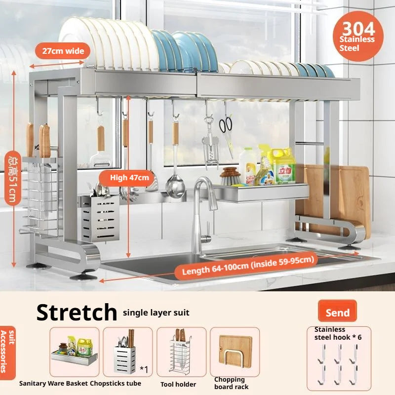 Over Sink Dish Drying Rack Stainless