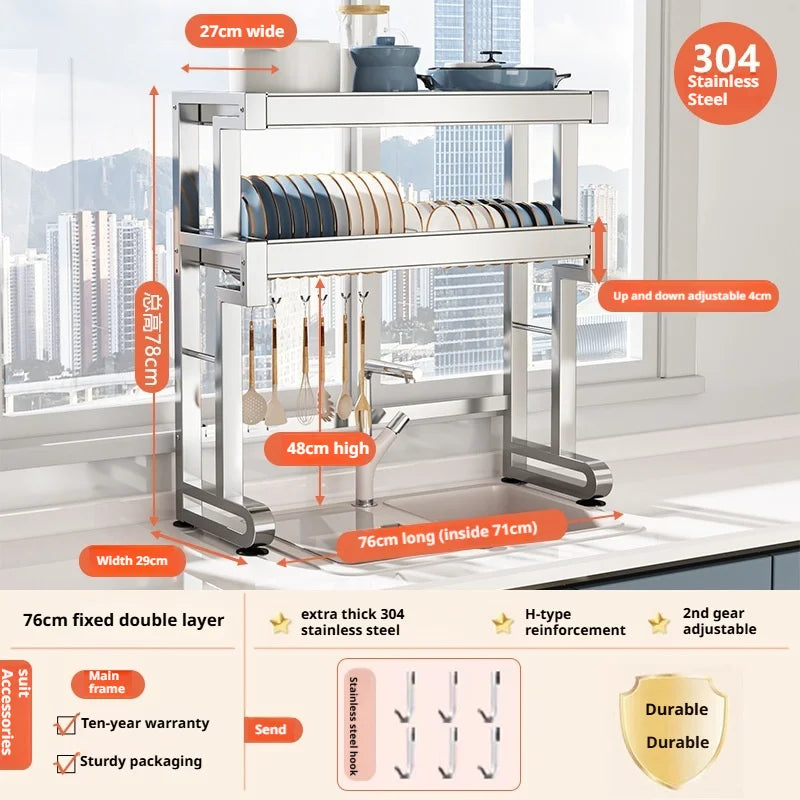 Over Sink Dish Drying Rack Stainless
