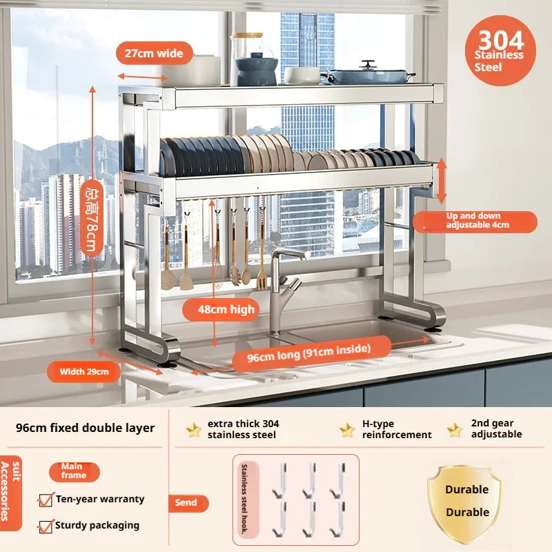Over Sink Dish Drying Rack Stainless