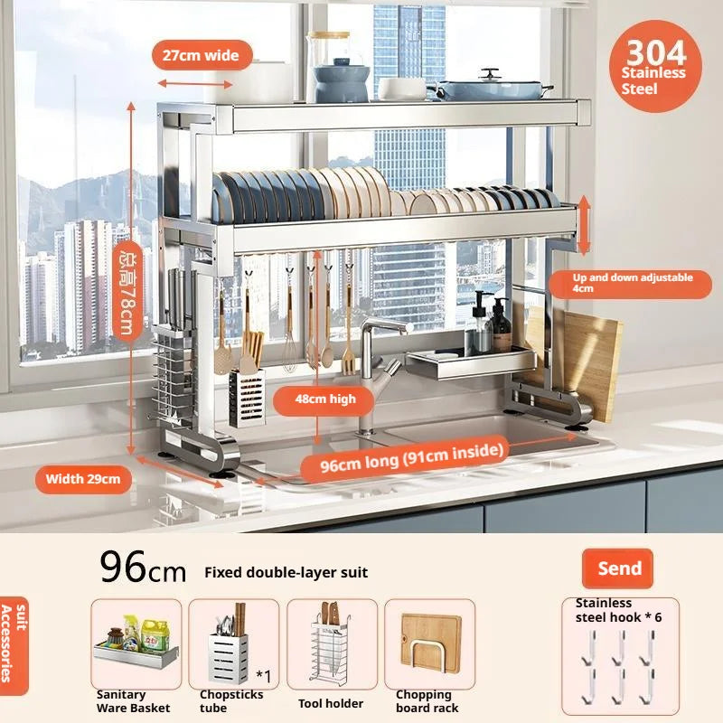 Over Sink Dish Drying Rack Stainless