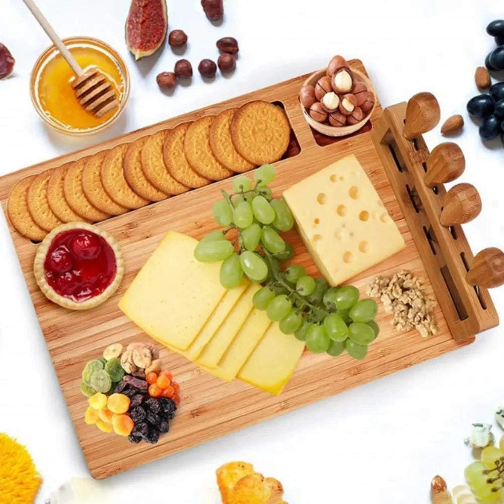 Bamboo Cheese Board Set Large Charcuterie