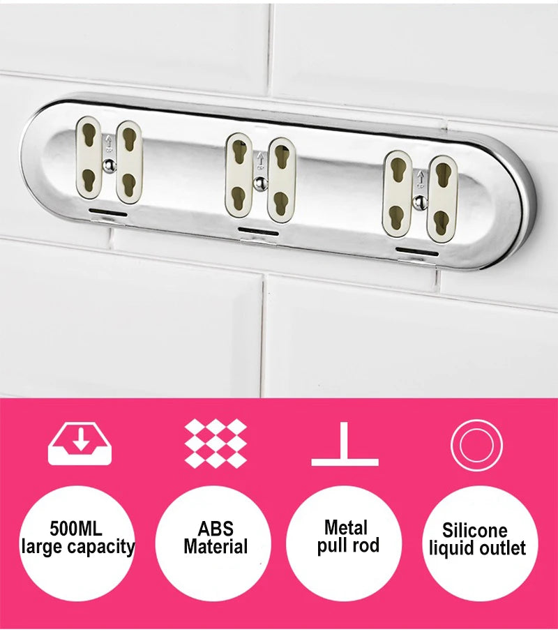 Stainless Steel Soap Dispenser Simple Clean Wall-Mounted