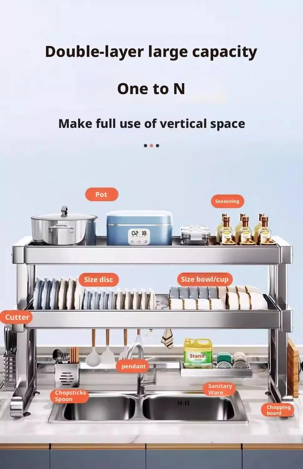 Over Sink Dish Drying Rack Stainless