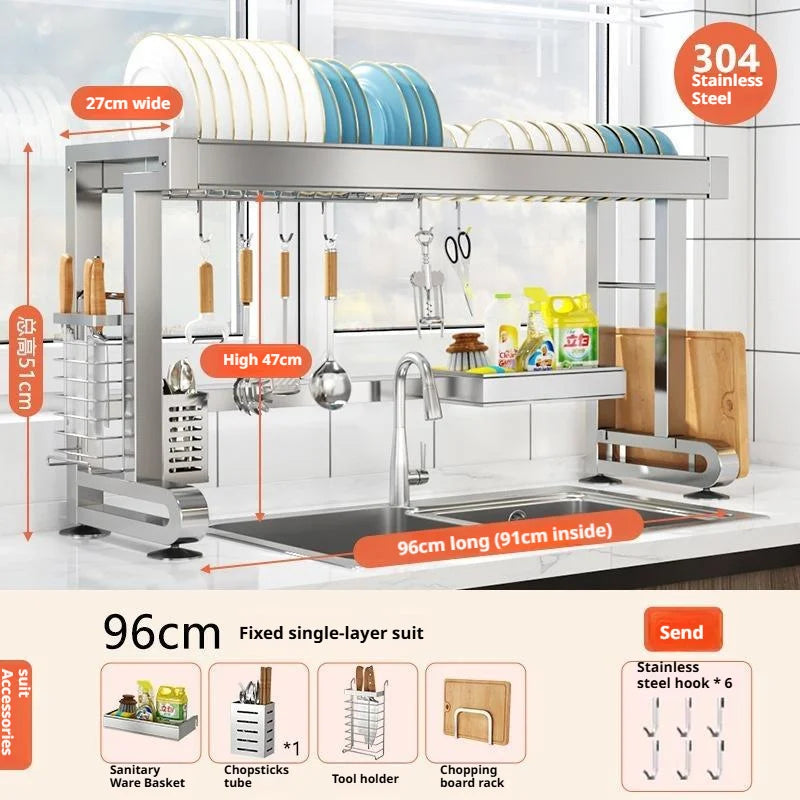Over Sink Dish Drying Rack Stainless