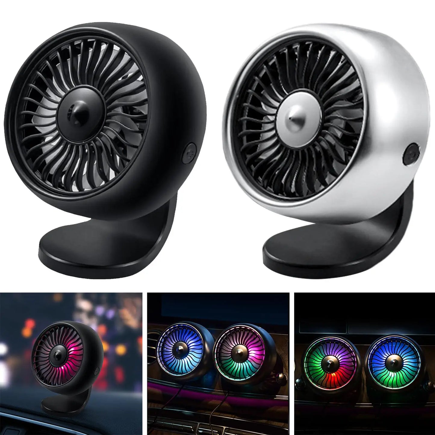 Car Mini Vent Colorful Speed USB Fan for SUV