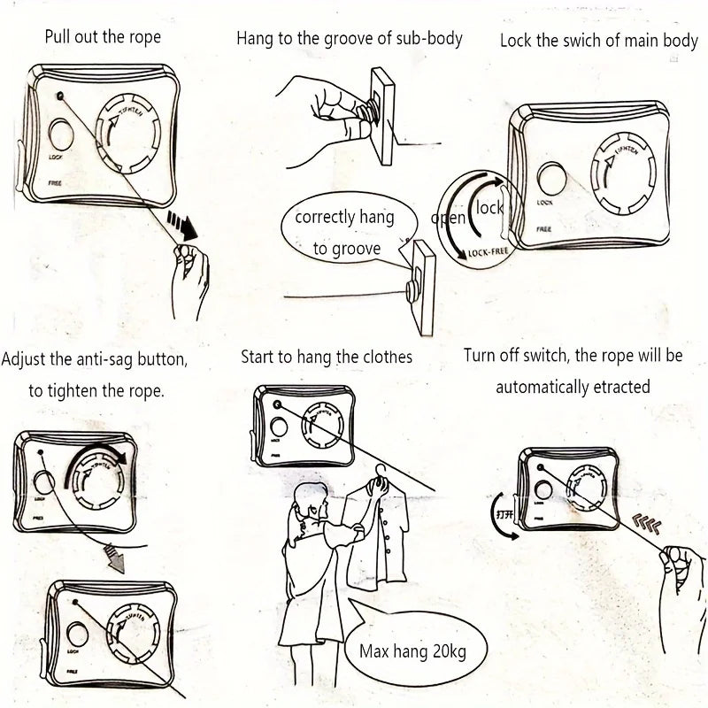 304Stainless Steel Clothesline, 5.1 Meters