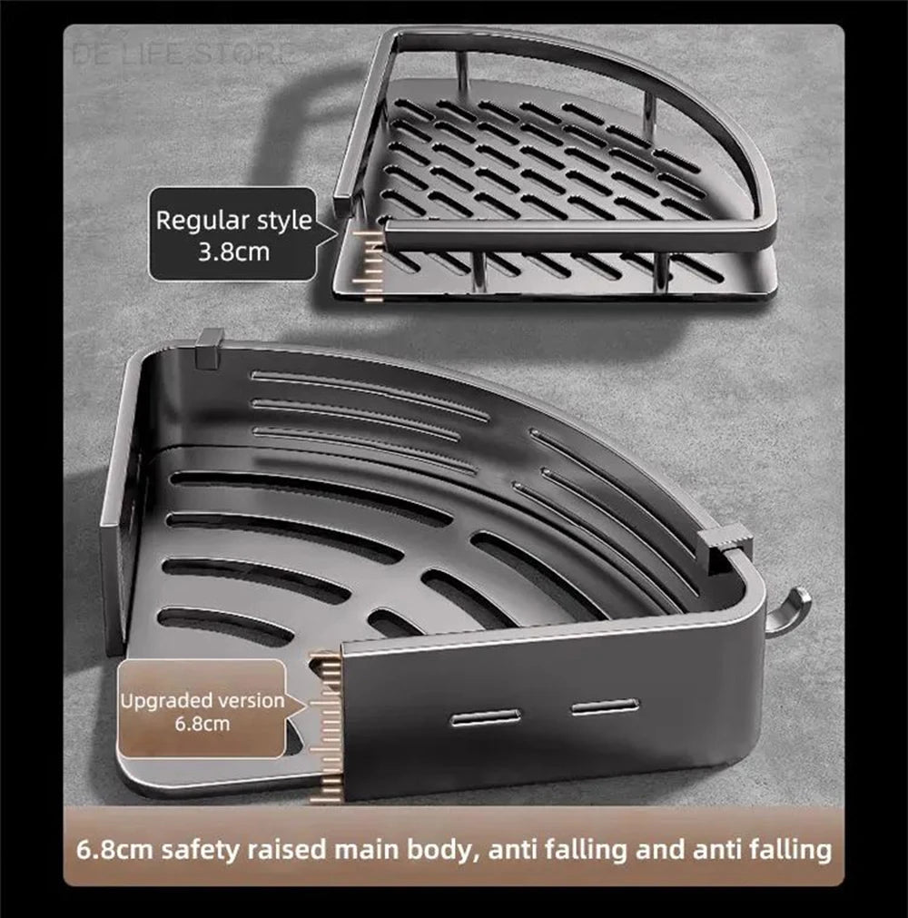 1-2PCS Bathroom Corner Shelf with Plastic Hook Towel