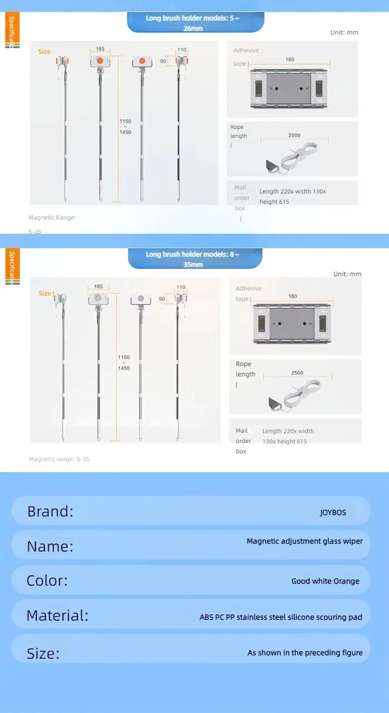 Window Cleaner JOYBOS Unlimited Adjustable Magnetic
