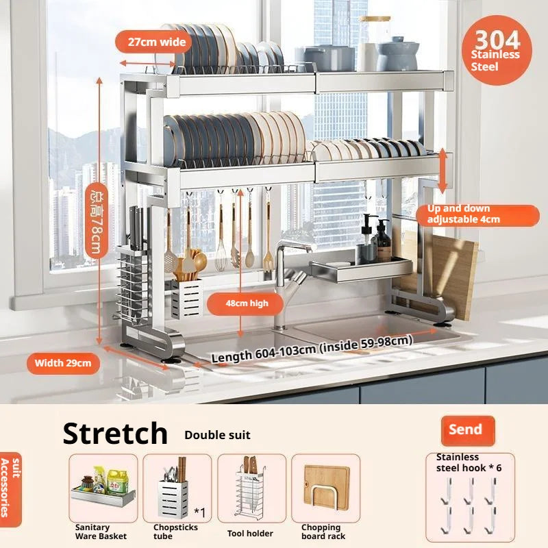 Over Sink Dish Drying Rack Stainless