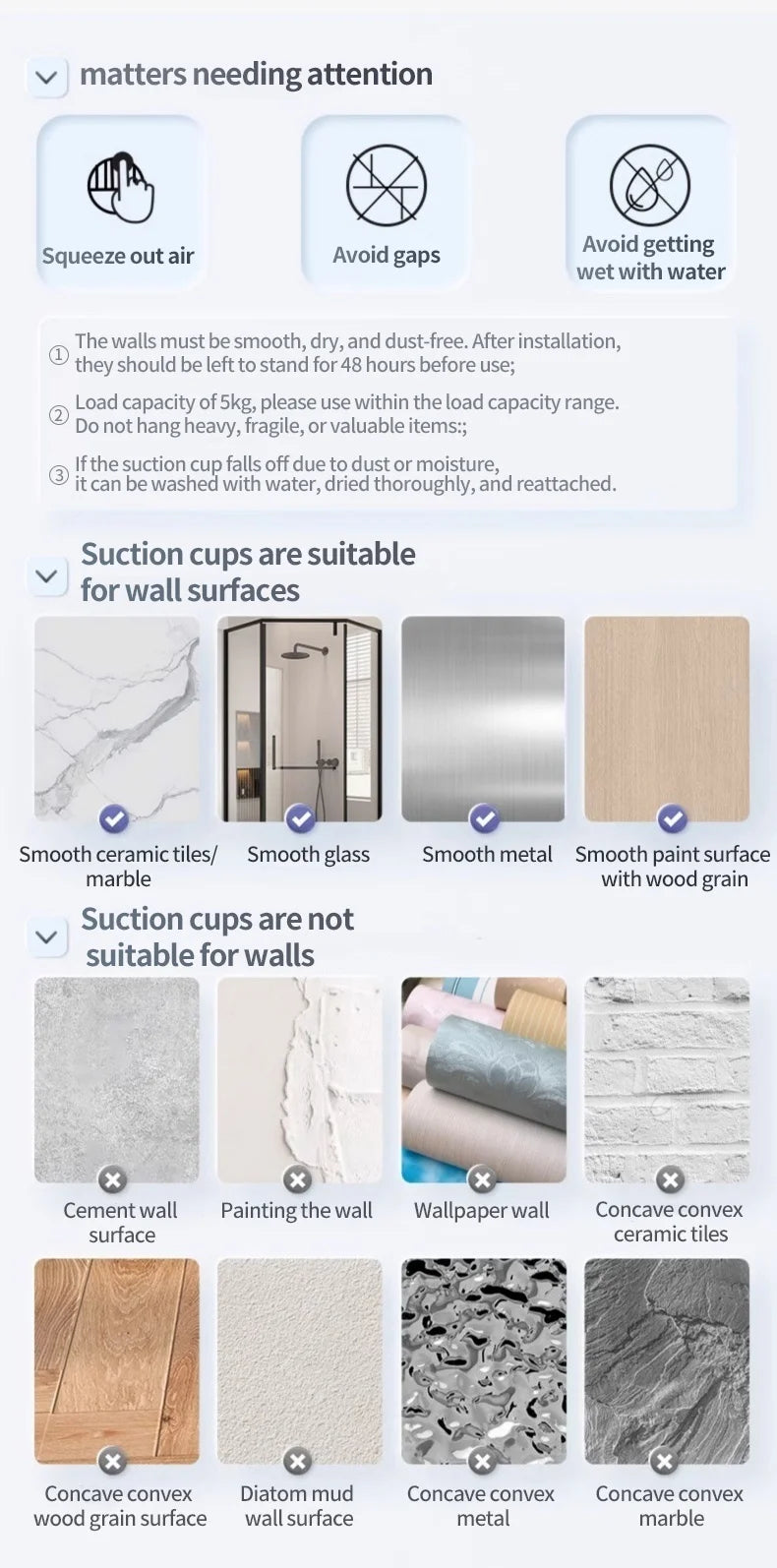 No Drill Suction Cup Suction Bathroom Rack