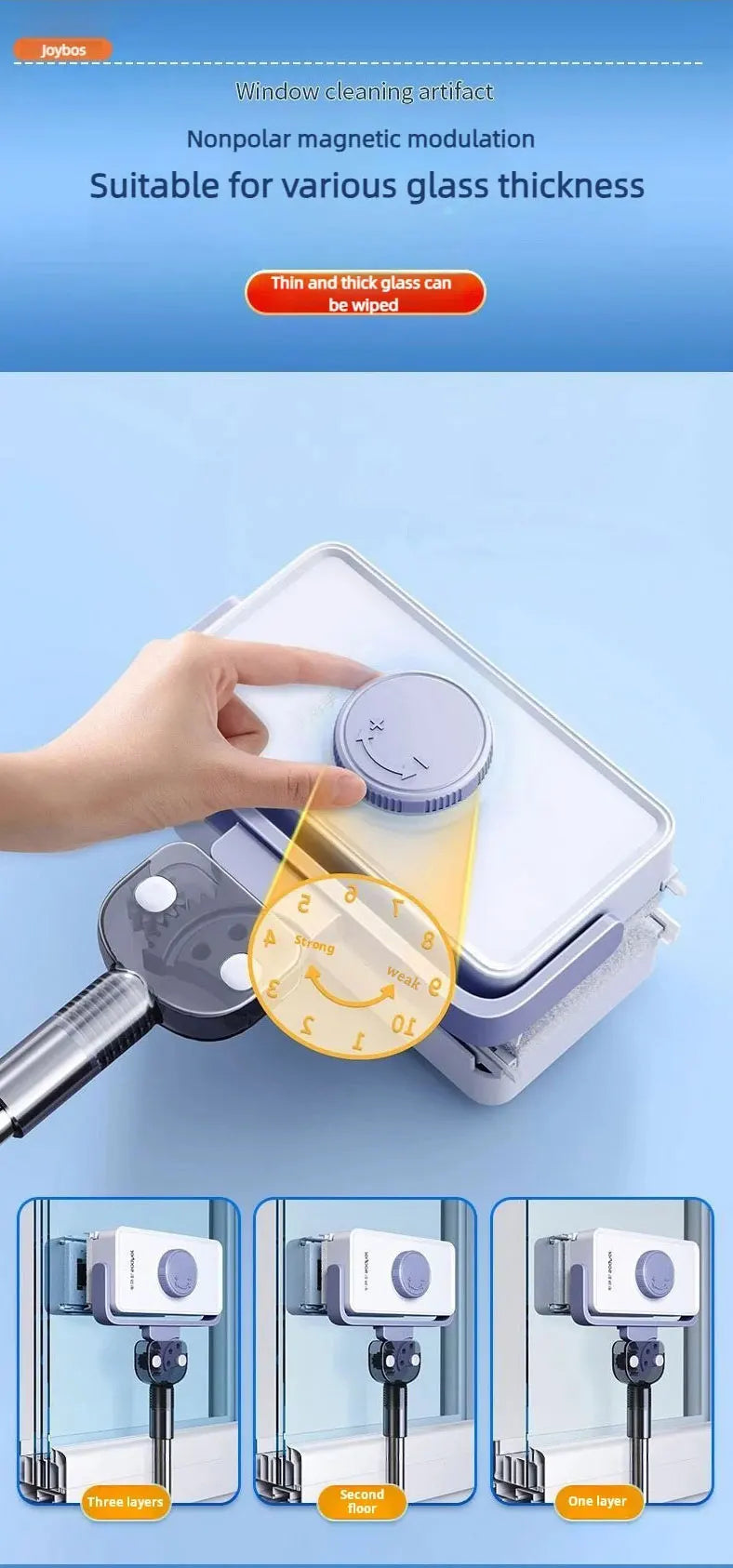 Window Cleaner JOYBOS Unlimited Adjustable Magnetic