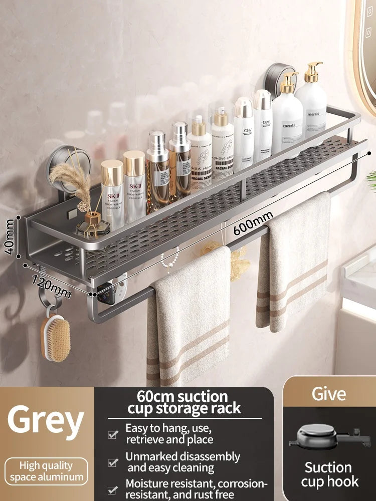 No Drill Suction Cup Suction Bathroom Rack