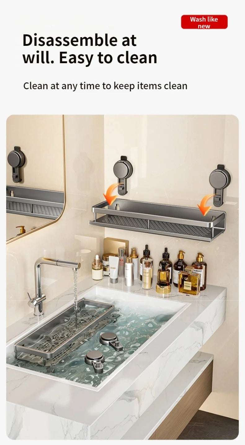 No Drill Suction Cup Suction Bathroom Rack