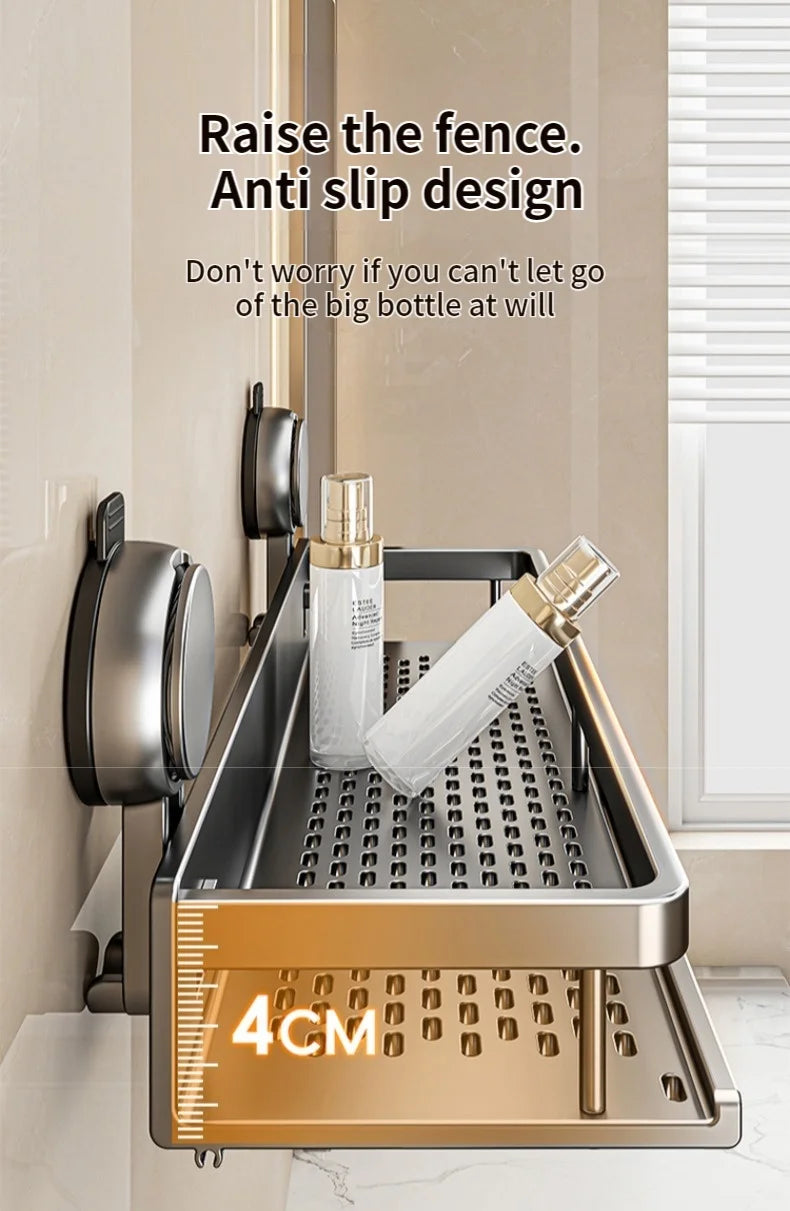 No Drill Suction Cup Suction Bathroom Rack