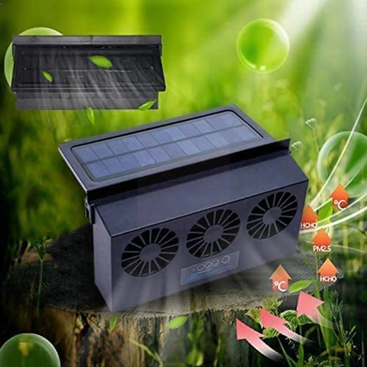 6th Gen Dual-Mode Car Vent Fan – USB + Solar Powered