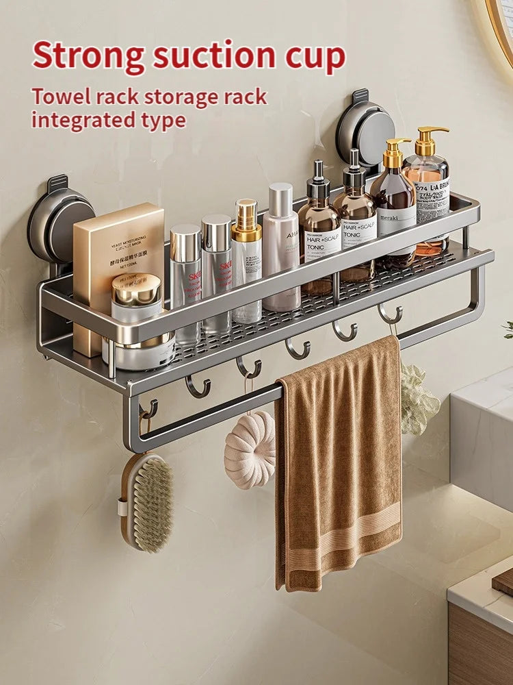 No Drill Suction Cup Suction Bathroom Rack