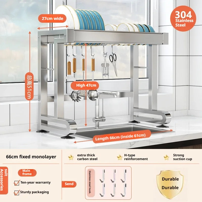 Over Sink Dish Drying Rack Stainless