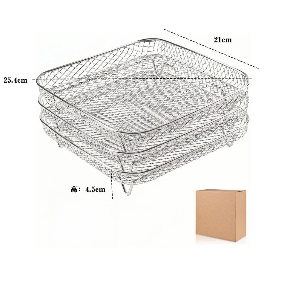 304 Stainless Steel 3-Tier Stackable Air Fryer