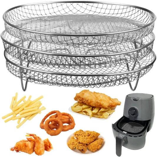 304 Stainless Steel 3-Tier Stackable Air Fryer