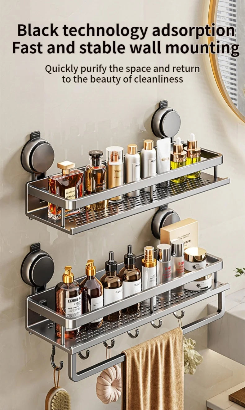 No Drill Suction Cup Suction Bathroom Rack