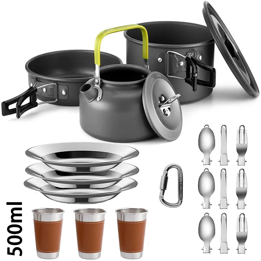 Camping Cooking set Camping Cookware Travel Tableware