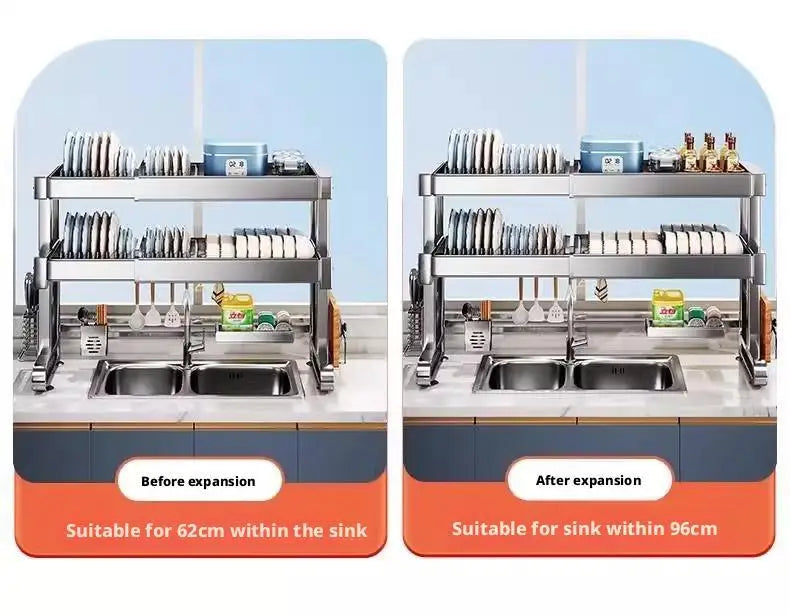 Over Sink Dish Drying Rack Stainless