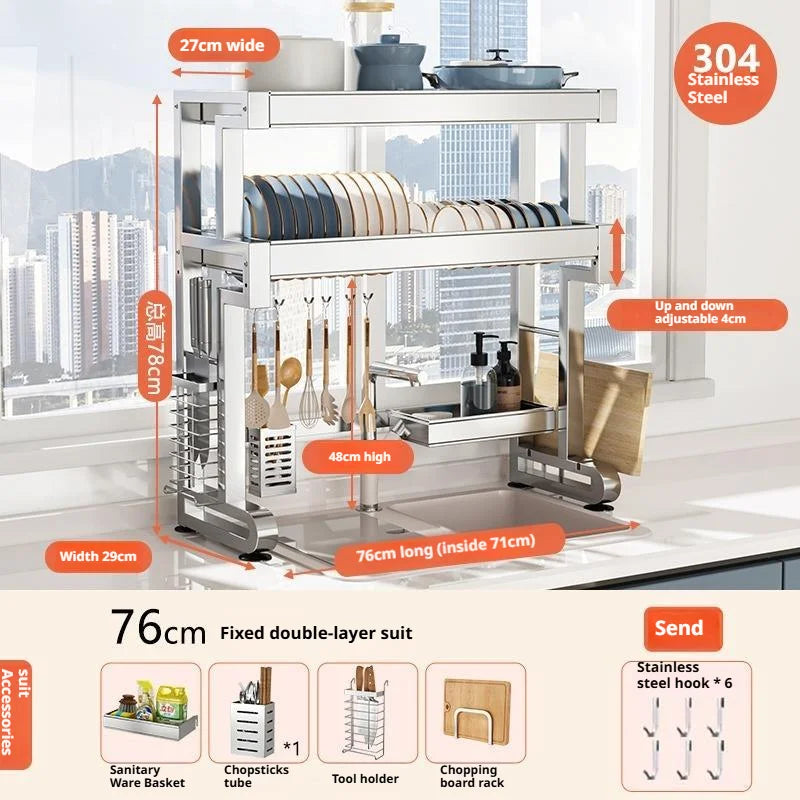 Over Sink Dish Drying Rack Stainless