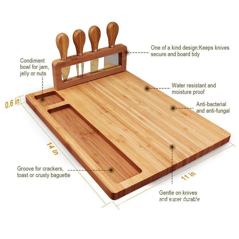 Bamboo Cheese Board Set Large Charcuterie
