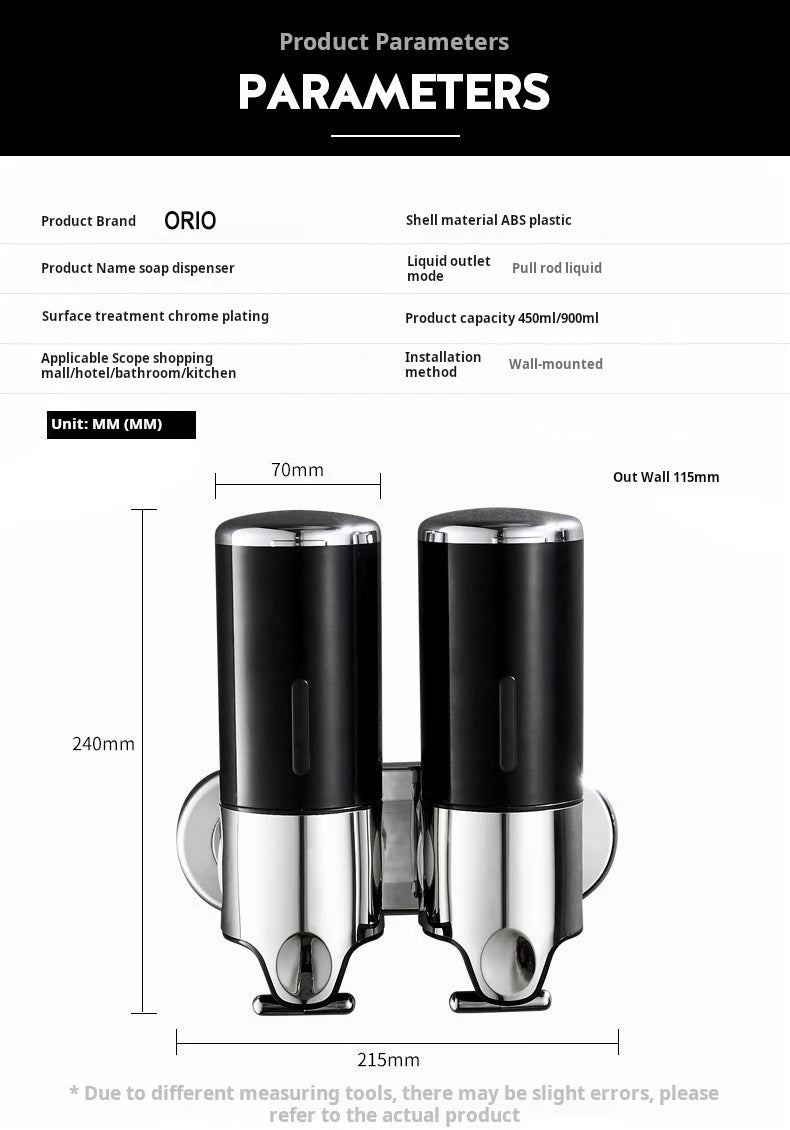 Stainless Steel Soap Dispenser Simple Clean Wall-Mounted