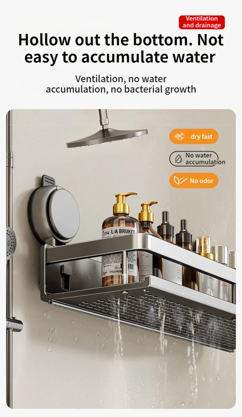 No Drill Suction Cup Suction Bathroom Rack