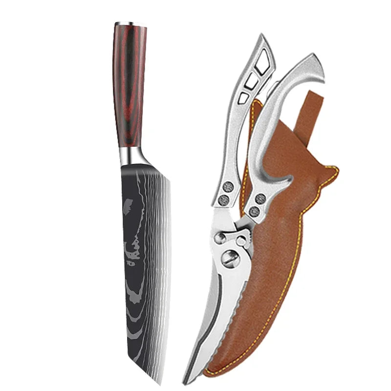 WXCOO Kitchen Scissors Japanese Chef Knife