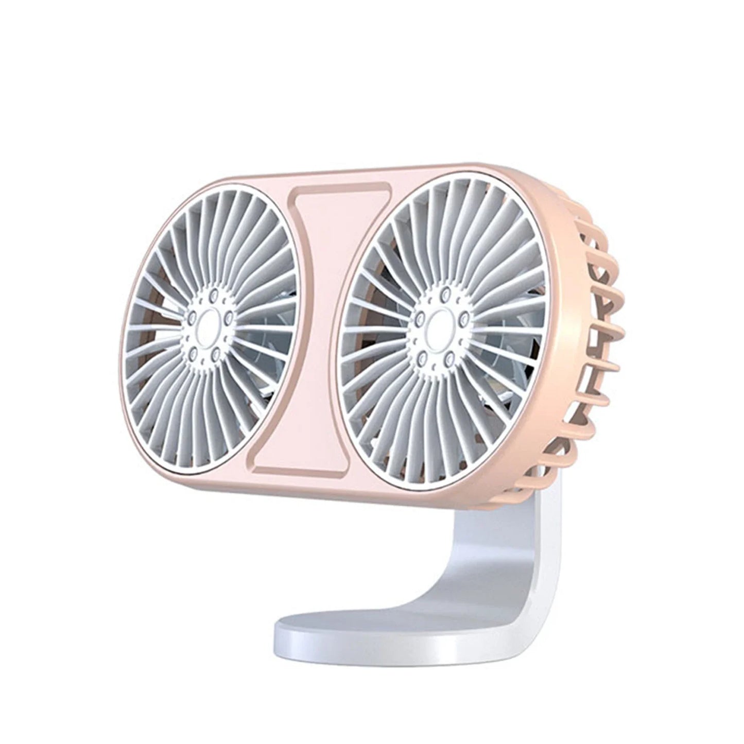 Dual-Head USB Car Fan – 3-Speed Adjustable Airflow