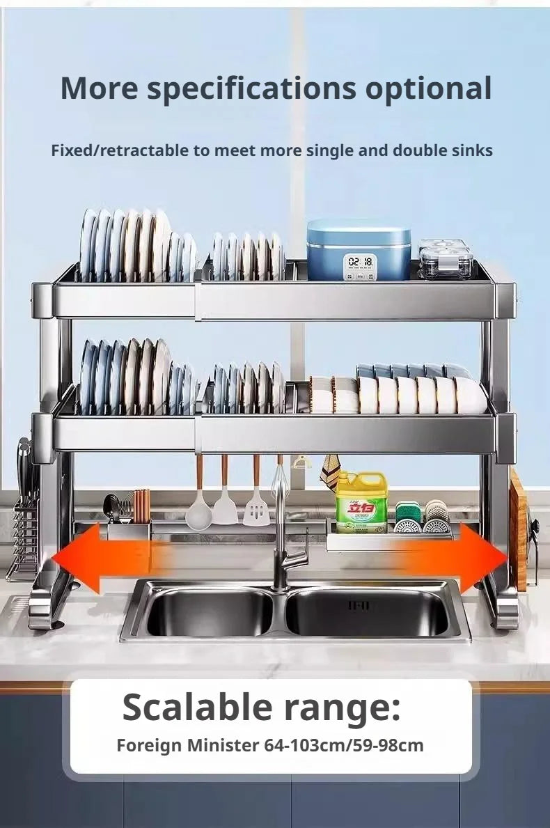 Over Sink Dish Drying Rack Stainless