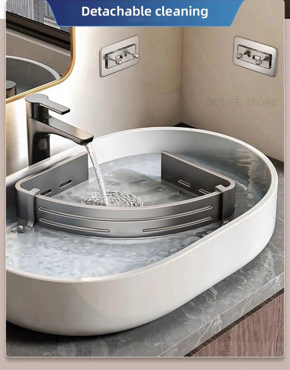 1-2PCS Bathroom Corner Shelf with Plastic Hook Towel