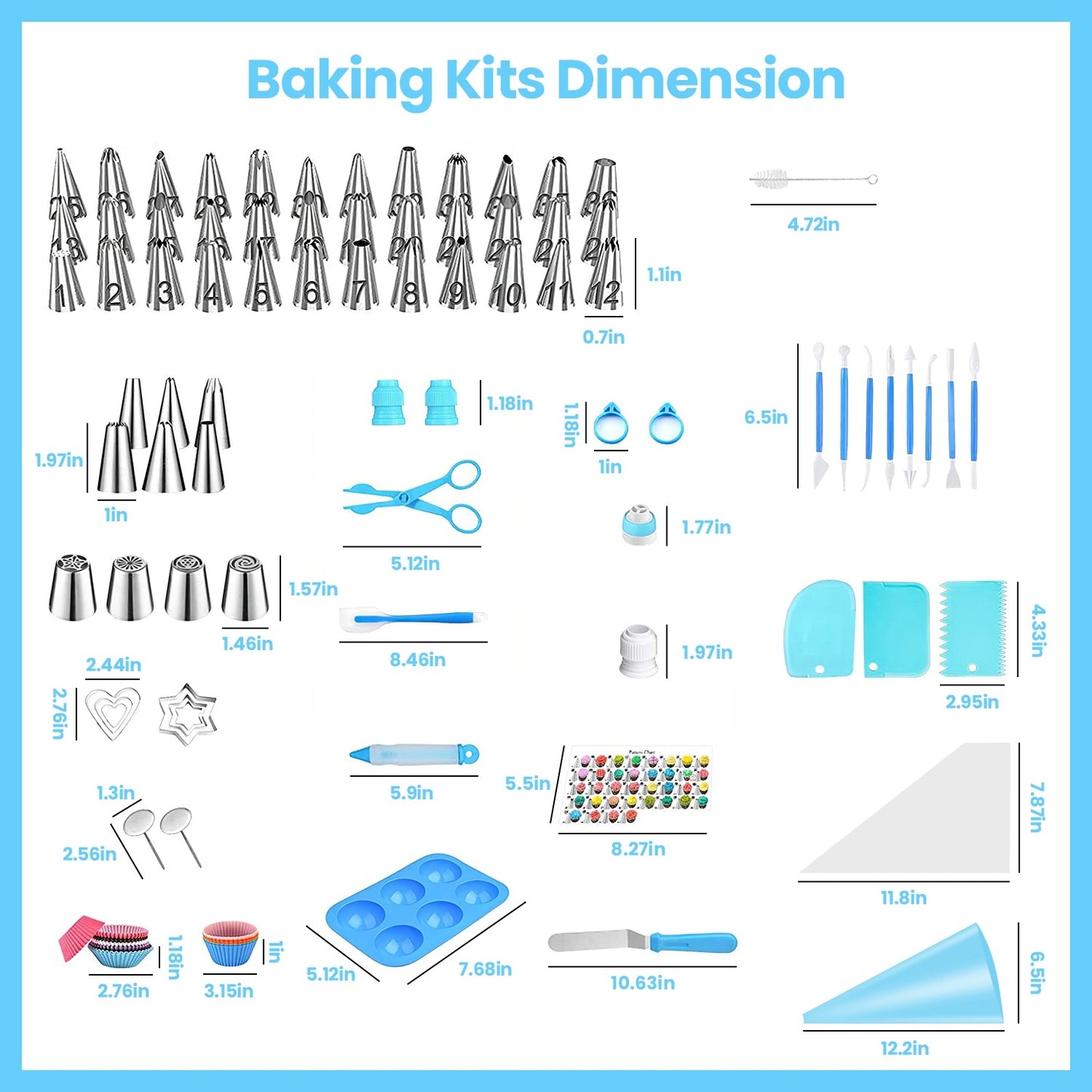 236Pcs Cake Decorating Kit Baking Tools Accessories