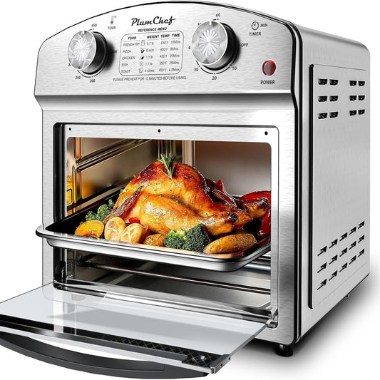 Stainless Steel 12.5 Qt Air Fryer,Control, 60-Min Timer