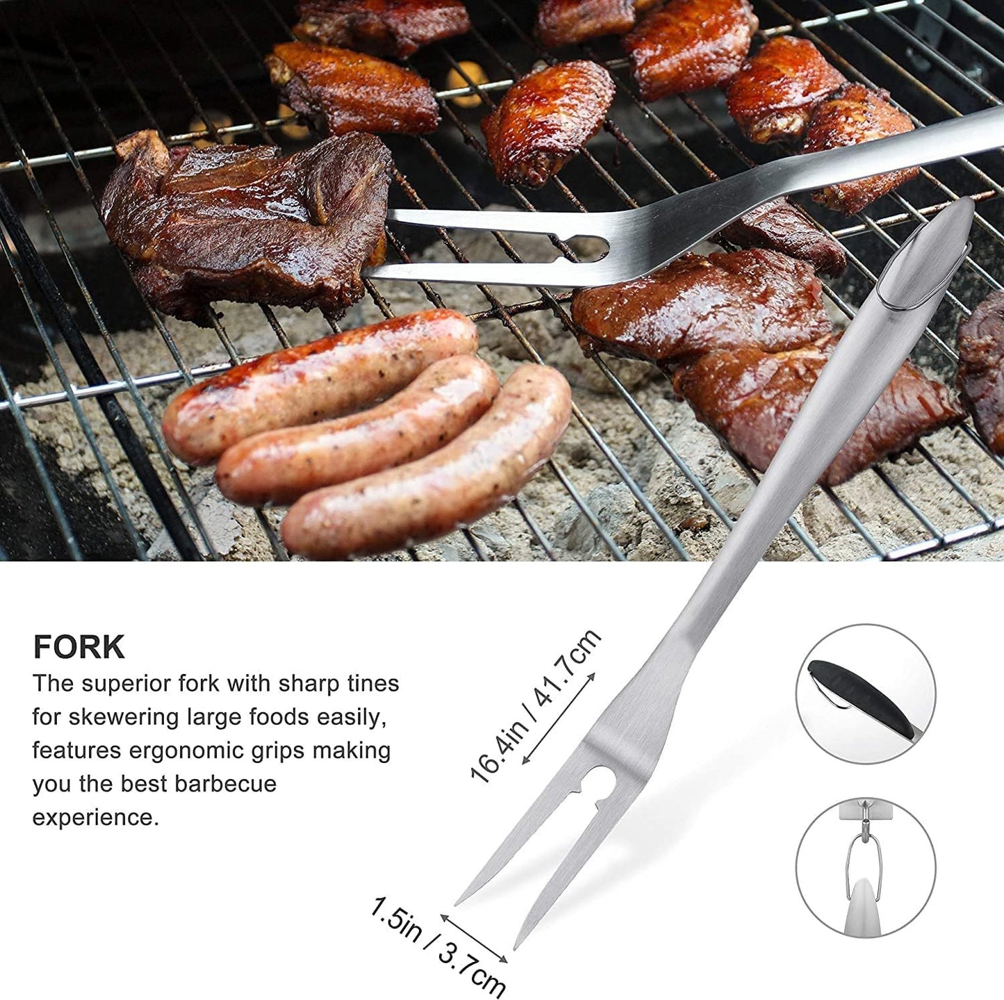 Grilljoy 8PCS Heavy Duty BBQ Grill Tools