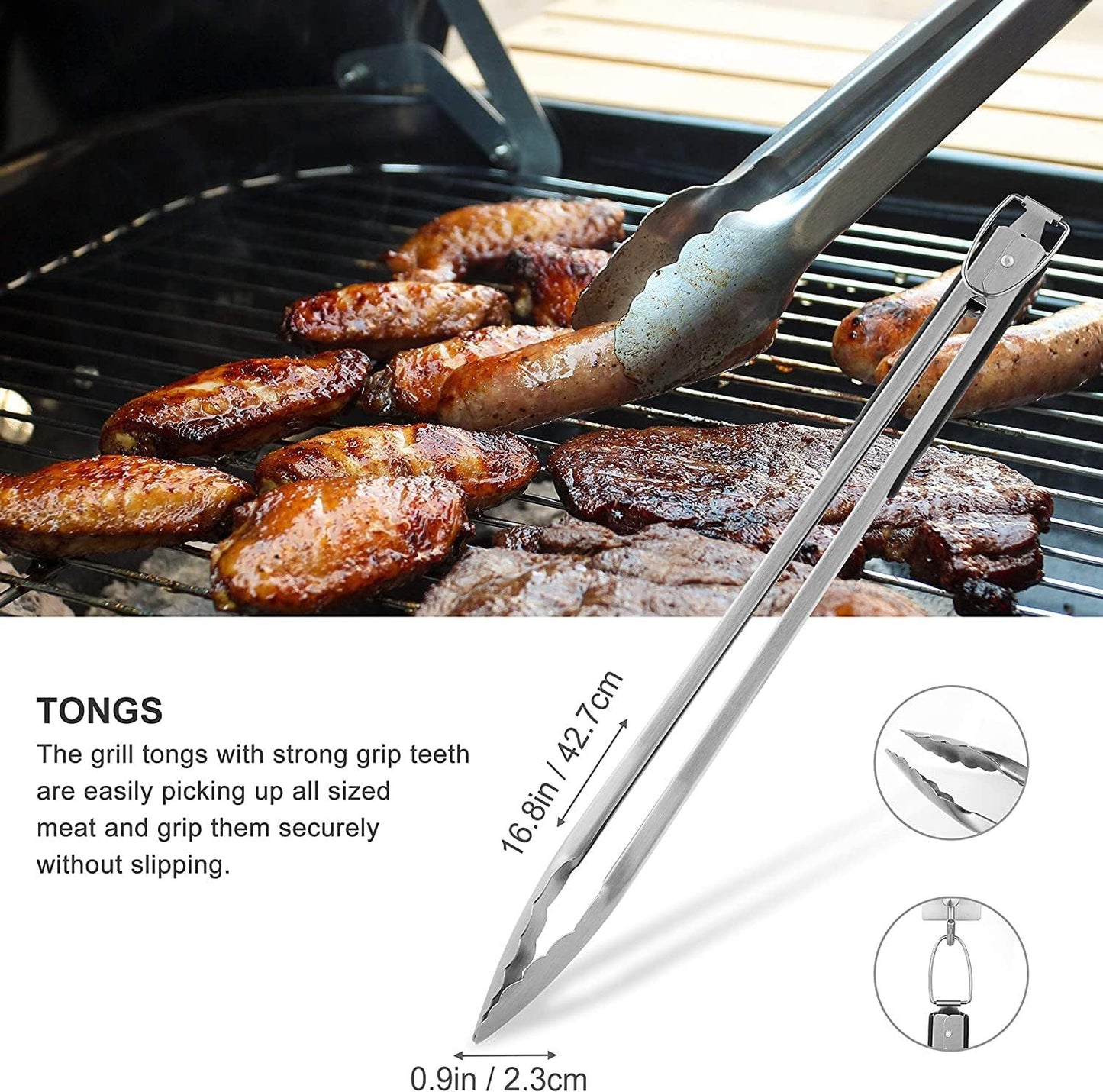 Grilljoy 8PCS Heavy Duty BBQ Grill Tools