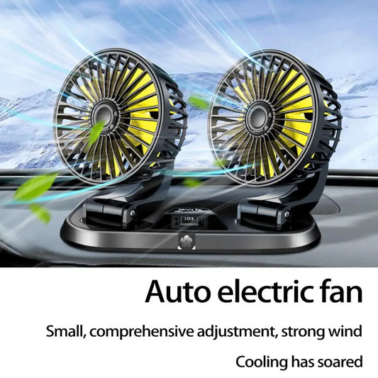 Drive Chill: Dual‑Head 2‑Speed USB Auto Fan (5‑24V)