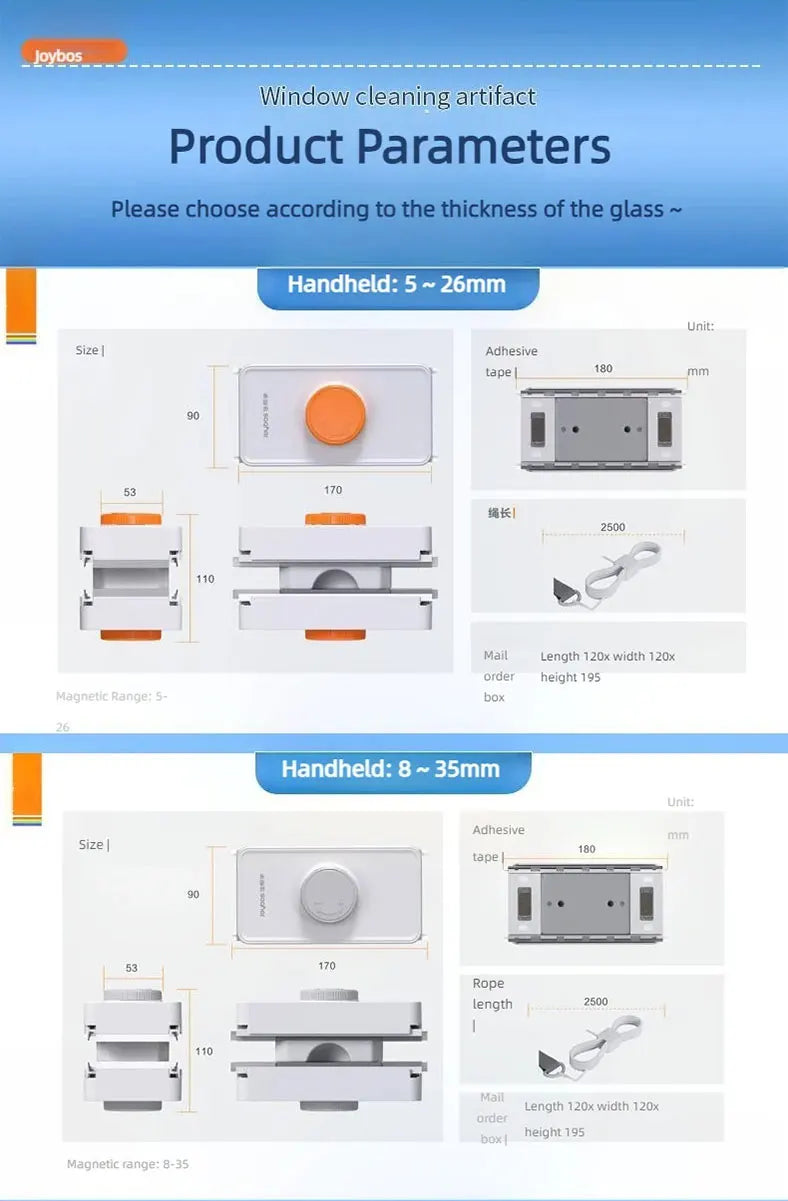 Window Cleaner JOYBOS Unlimited Adjustable Magnetic
