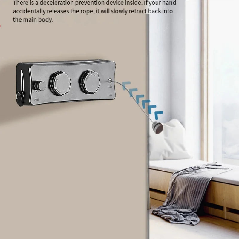 5.1 Meters Retractable Clothesline Indoor Outdoor