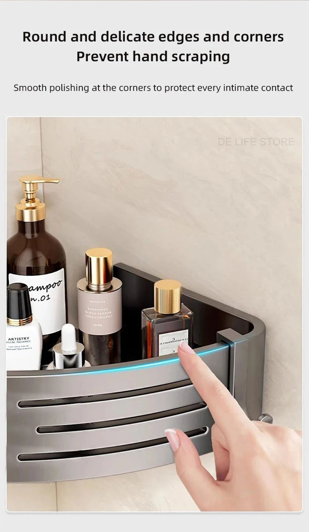 1-2PCS Bathroom Corner Shelf with Plastic Hook Towel