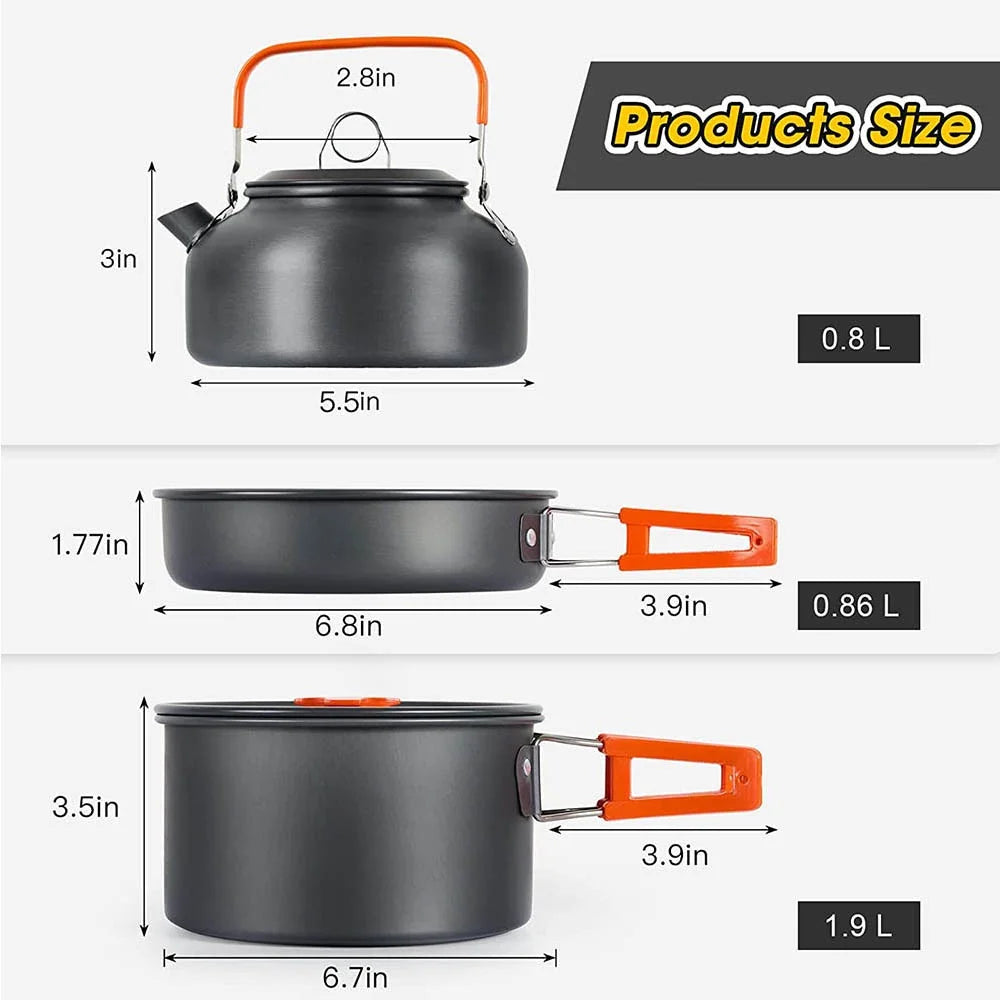 Camping Cooking set Camping Cookware Travel Tableware