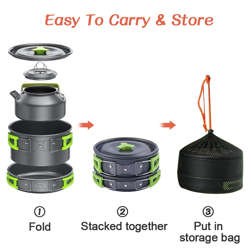 Camping Cooking set Camping Cookware Travel Tableware