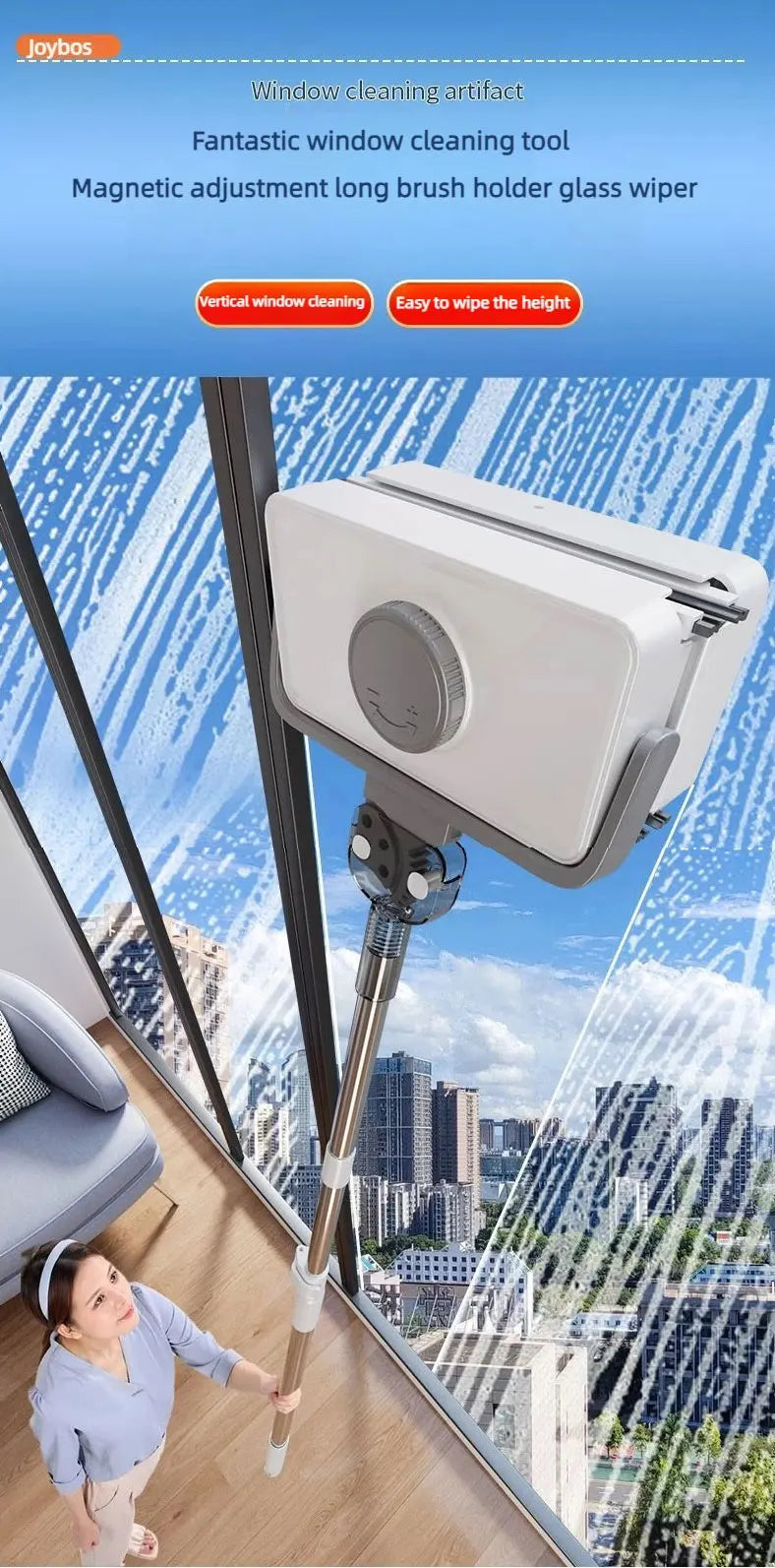 Window Cleaner JOYBOS Unlimited Adjustable Magnetic